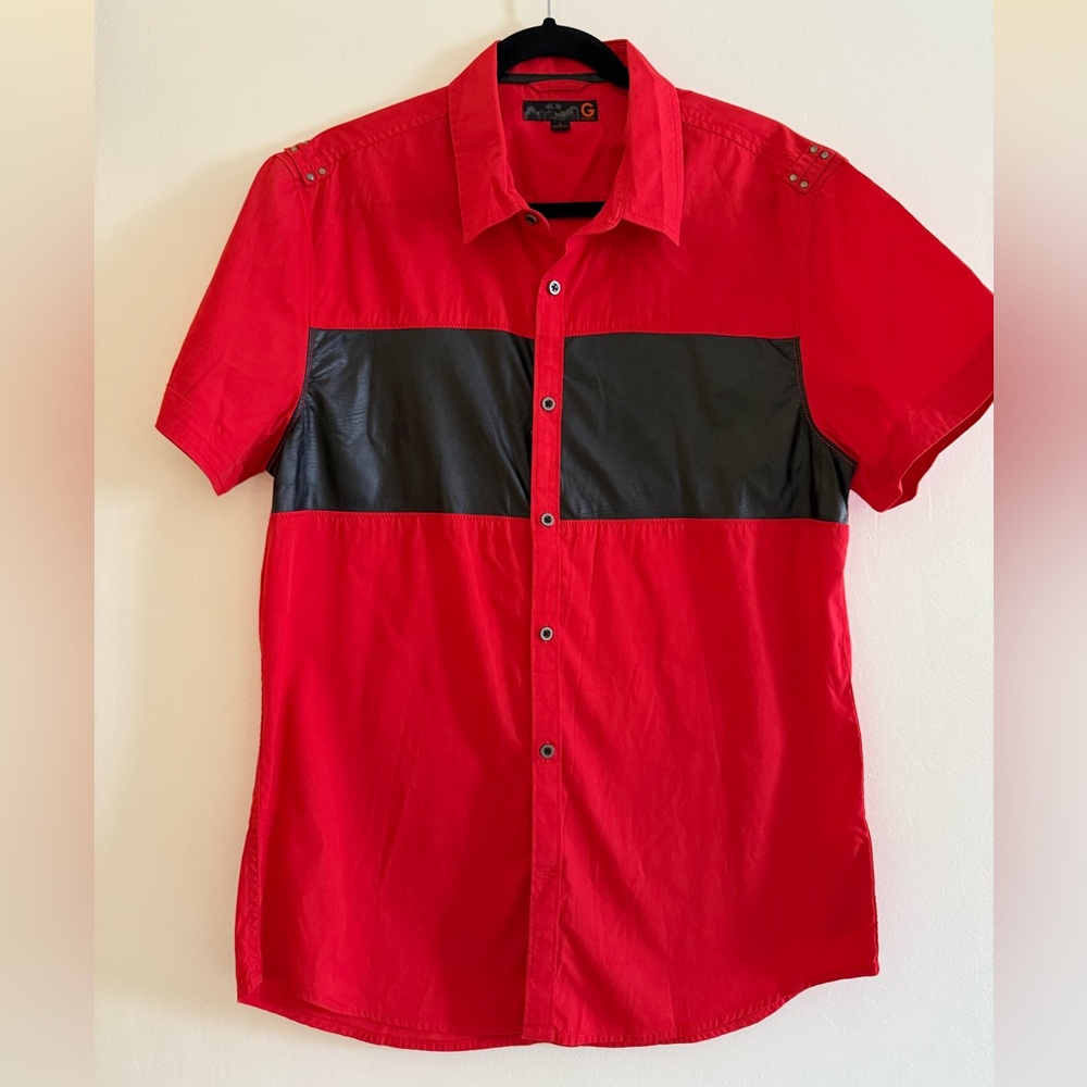 Guess Red and Black Men's Shirt - Picture 1 of 7